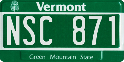 VT license plate NSC871