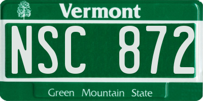 VT license plate NSC872