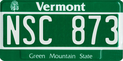 VT license plate NSC873