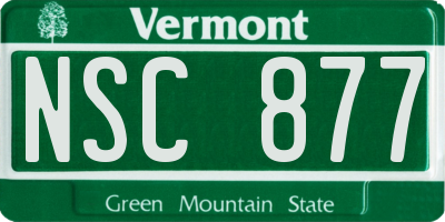 VT license plate NSC877