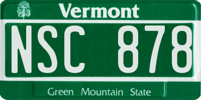 VT license plate NSC878
