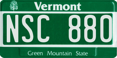 VT license plate NSC880