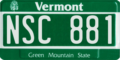 VT license plate NSC881