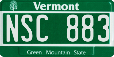 VT license plate NSC883