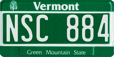 VT license plate NSC884