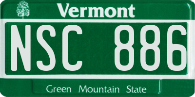 VT license plate NSC886