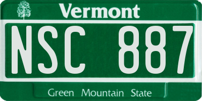 VT license plate NSC887