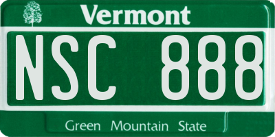VT license plate NSC888