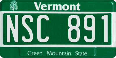 VT license plate NSC891