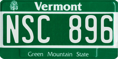 VT license plate NSC896