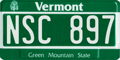 VT license plate NSC897