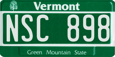 VT license plate NSC898