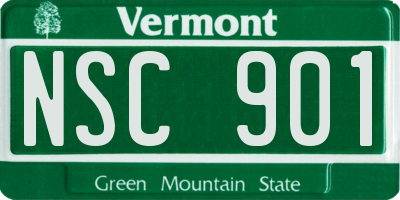 VT license plate NSC901