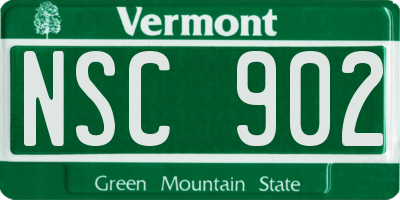 VT license plate NSC902