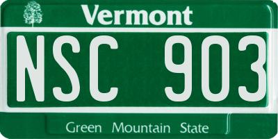 VT license plate NSC903