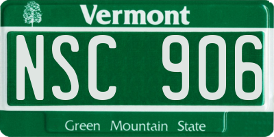 VT license plate NSC906