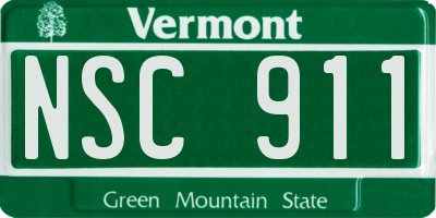 VT license plate NSC911