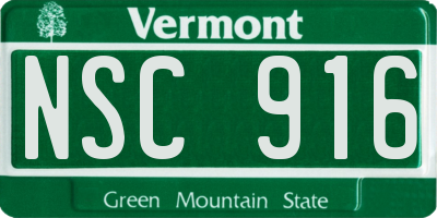VT license plate NSC916