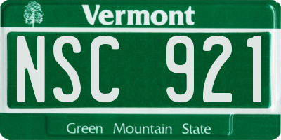 VT license plate NSC921