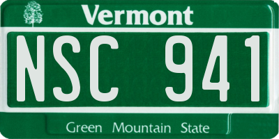 VT license plate NSC941