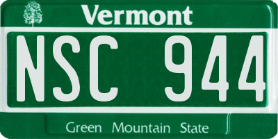 VT license plate NSC944
