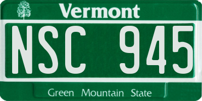 VT license plate NSC945