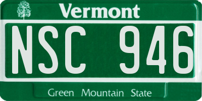 VT license plate NSC946