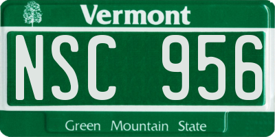 VT license plate NSC956