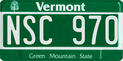VT license plate NSC970