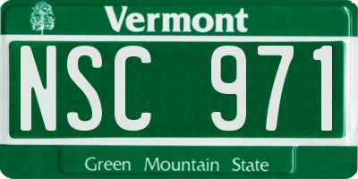 VT license plate NSC971