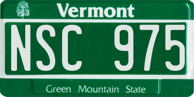 VT license plate NSC975