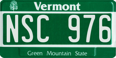 VT license plate NSC976