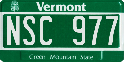 VT license plate NSC977