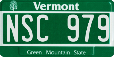 VT license plate NSC979