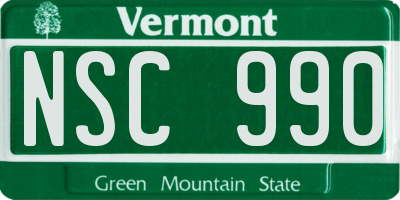VT license plate NSC990