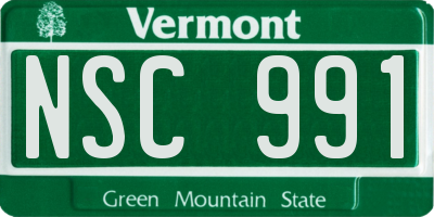 VT license plate NSC991
