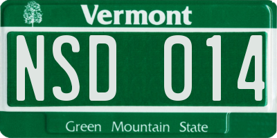 VT license plate NSD014