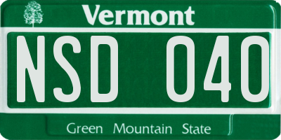 VT license plate NSD040