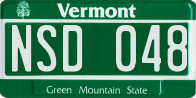 VT license plate NSD048
