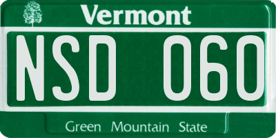 VT license plate NSD060