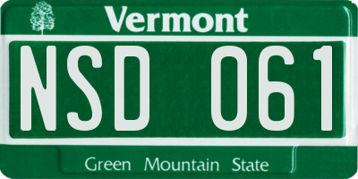 VT license plate NSD061