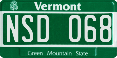 VT license plate NSD068
