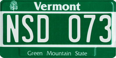 VT license plate NSD073