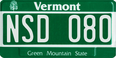 VT license plate NSD080