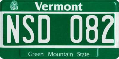 VT license plate NSD082