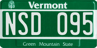 VT license plate NSD095