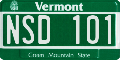 VT license plate NSD101