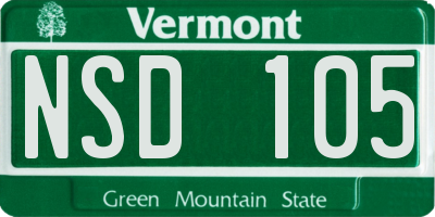 VT license plate NSD105