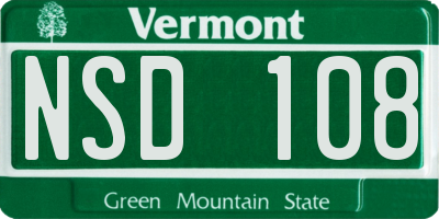 VT license plate NSD108