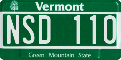 VT license plate NSD110